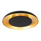 Voile d'Or 4331ZW – lampe de plafond noire avec éclat doré et LED dimmable