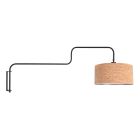 Wandlampe Bloeba 4348ZW schwarz mit beiger Korkstruktur-Schirm