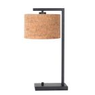 Lampe de table noire Stang 4355ZW avec abat-jour en liège beige