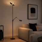 Vloerlamp Zenith 2 4390ZW zwart met dubbele reflector