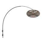 Bogen-Wandlampe Maze Natural 4405ZW schwarz mit Bambusschirm Ø60 cm