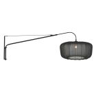 Applique Vela Lino 4455ZW noir avec abat-jour en textile noir Ø60 cm