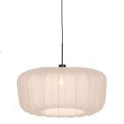 Suspension Vela Lino 4485ZW noire avec abat-jour en tissu beige-crème