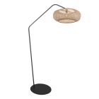 Lampe de sol noire Zig-Zag 4509ZW – lignes ludiques et bambou chaud