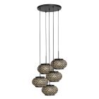 Nox Light 4523ZW – round pendant lamp with 5 bamboo shades