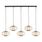 Suspension Silva 4529ZW – lampe en bambou à 5 lumières pour la table à manger