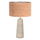 Travino 4552CR Tischlampe mit Travertinfuß und Korkschirm