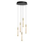 Hanglamp Alisio 4579ME 5-lichts luxe glas in messing