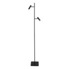 Floor lamp Lumo 4608ZW – sleek two-light black LED reading lamp