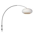 Lampe murale arc Silva Alba 4619ZW noire avec abat-jour en lin Ø60 cm