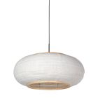 Pendelleuchte Silva Alba 4640ZW schwarz mit Leinenschirm Ø60 cm