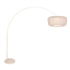Arc Lamp Vela Lino 4678CR cream with beige-cream fabric shade