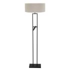 Floor lamp Pole 4726ZW with gray linen shade and reading light