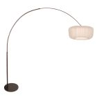 Lampadaire Vela Lino 4762CA cacao avec abat-jour en textile beige-crème