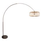 Arc lamp Breeza-Beach 4769CA cocoa with bamboo shade Ø50 cm