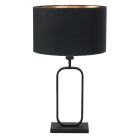 Lampe de table Stang 4807ZW avec abat-jour en lin noir pour lumière d'ambiance