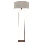 Lamp de sol Stang 4830BR - luminaire en bronze avec abat-jour en lin gris
