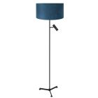Stehlampe Stang 4839ZW mit Leselicht und blauer Velours-Schirm