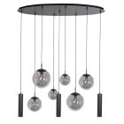 Black pendant lamp Bollique 4846ZW, 9-light design for dining table