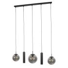 Suspension noire Bollique 4847ZW, 5 lumières pour table à manger