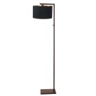 Cacao Stehlampe Stang 4875CA mit Schalter und schwarzem Leinen-Schirm