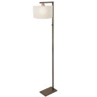 Bronzen vloerlamp Stang 4896BR met schakelaar en wit grof linnen kap