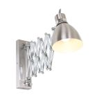 Wandlamp Spring 6290ST staal met E27 fitting en draaidimmer - Staal - Elektronica, Kunststof, Metaal - Steinhauer