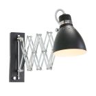 Wandlamp Spring 6290ZW zwart met E27 fitting en draaidimmer - Zwart - Elektronica, Kunststof, Metaal - Steinhauer