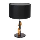 Lampe de table noir et or Animaux 7203ZW avec abat-jour en lin noir et doré