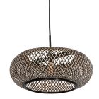 Hanglamp Maze 7506ZW – Bamboe designlamp met sfeervol lichtspel - Beige, Zwart - Bamboe, Hout, Metaal - Steinhauer