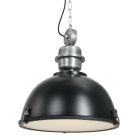 Hanglamp Bikkel 7586ZW zwarte industriële lamp van staal - Zwart - Elektronica, Glas, Metaal - Steinhauer