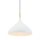 Witte Scandinavische hanglamp Bjorr 7730W Ø33cm - Wit - Hout, Metaal - Steinhauer