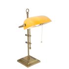 Tafellamp Ancilla 7735BR bronzen notarisamp met amber glas - Brons, Geel - Elektronica, Glas, Metaal - Steinhauer