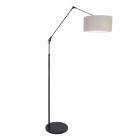Vloerlamp Prestige Chic 8113ZW met grijs linnen kap - Grijs - Linnen , Metaal - Steinhauer