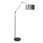 Vloerlamp Prestige Chic 8116ZW met grijs velours kap - Zwart - Metaal, Velours stof - Steinhauer (foto 2)
