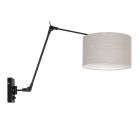 Wandlamp Prestige Chic 8119ZW met grijs linnen kap - Grijs - Linnen , Metaal - Steinhauer
