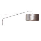 Wandlamp Elegant Classy 8131ST staal met grijze velours kap Ø50 cm - Staal - Metaal, Textiel - Steinhauer