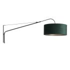 Wandlamp Elegant Classy 8133ZW zwart met groen velours kap Ø50 cm - Zwart - Metaal, Textiel, Velours stof - Steinhauer