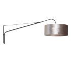 Wandlamp Elegant Classy 8134ZW zwart met grijze velours kap Ø50 cm - Grijs, Zwart - Metaal, Textiel, Velours stof - Steinh...