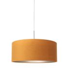 Hanglamp Sparkled Light 8150ST staal met charmante goud velours kap - Goud, Staal - Metaal, Textiel, Velours stof - Steinh...