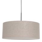 Hanglamp Sparkled Light 8155ZW, zwart met grijs grof linnen kap - Grijs, Zwart - Linnen , Metaal, Textiel - Steinhauer