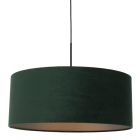 Hanglamp Sparkled Light 8156ZW, zwart met groen velours kap - Groen - Metaal, Textiel - Steinhauer