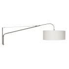 Wandlamp Elegant Classy 9328ST staal met grof wit linnen kap Ø50 cm - Staal - Metaal, Textiel - Steinhauer