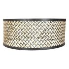 Naturel met zwart bamboe/houten lampenkap K1066BS ⌀50cm met E27 support. - Zwart - Bamboe, Hout - Steinhauer