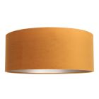 Goud/geel velours lampenkap K1066KS ⌀50cm met E27 support - Geelgoud - Textiel - Steinhauer