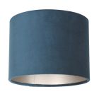 Blauw Velours Lampenkap K3084ZS ⌀20cm met E27 support. - Blauw - Textiel - Steinhauer