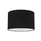 Schwarzer Leinenlampenschirm K7976SS ⌀40cm mit E27-Fassung.