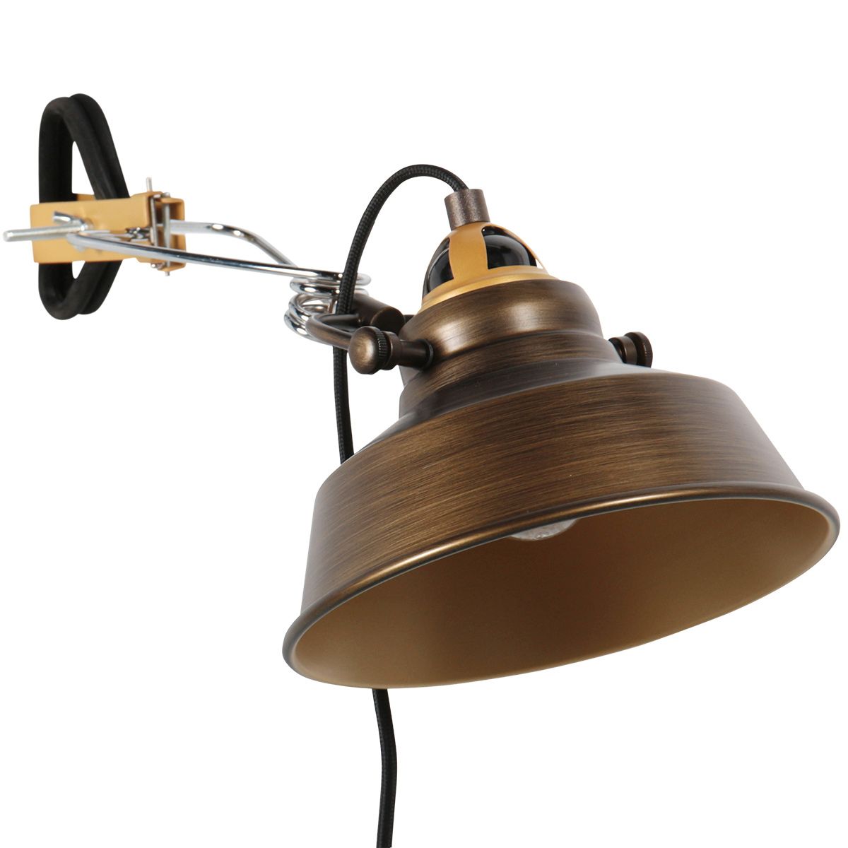 Wandlamp-klem Nove 1320BR met kap 18cm