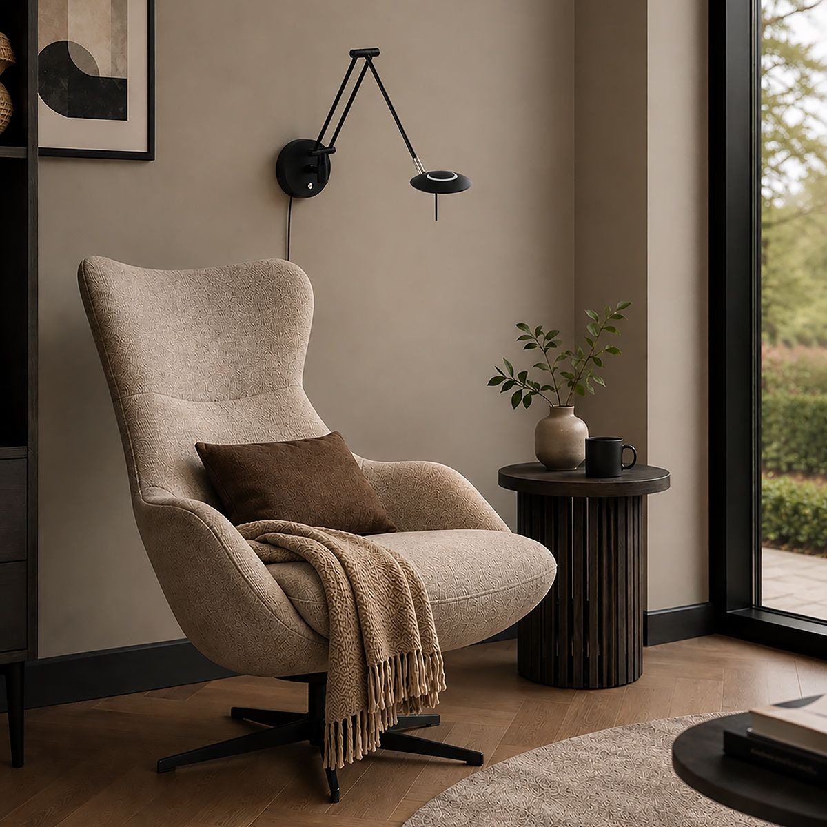Wandlamp Zodiac 2110ZW Zwart Dimbaar draaibaar kantelbaar