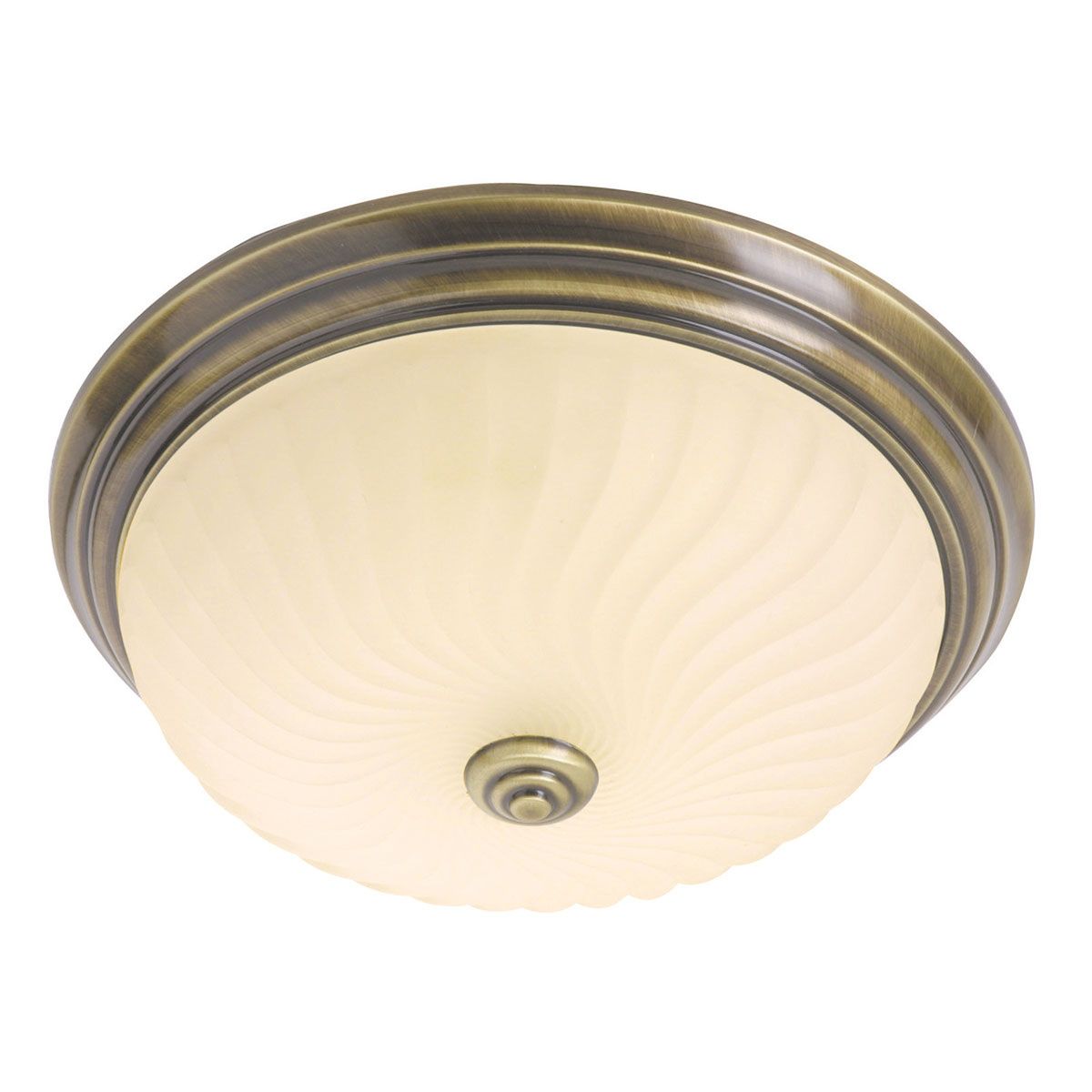 Plafondlamp Belleron 2779BR brons met gegolfd glas Ø30,5 cm